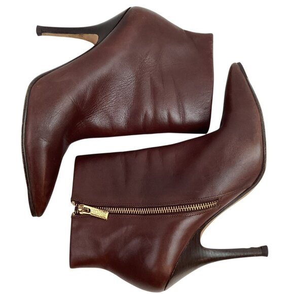 Kors Michael Kors Womens 9.5M Leather Pointed Toe Ankle Boots Brown - Picture 4 of 14